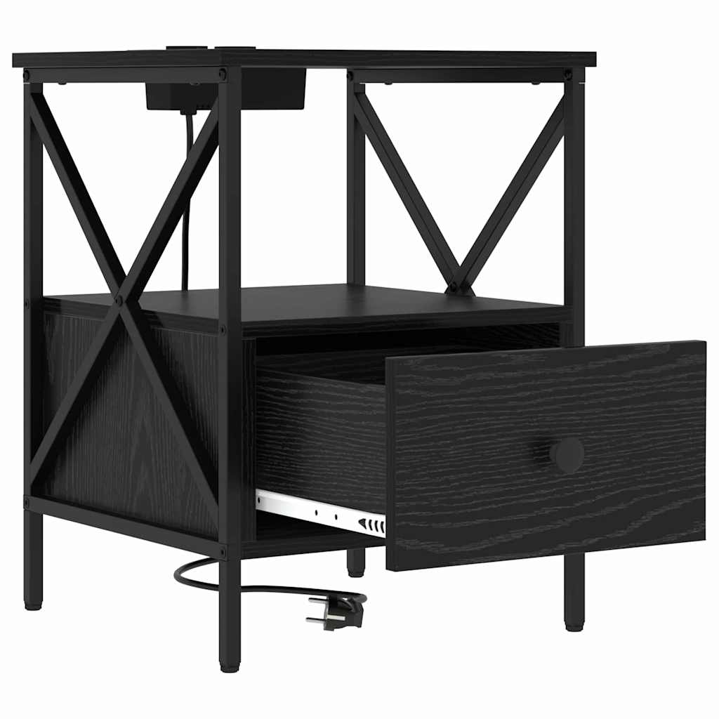 Noćni ormar s ladicama 2 pcs Crni hrast 41,5 x 40,5 x 55 cm