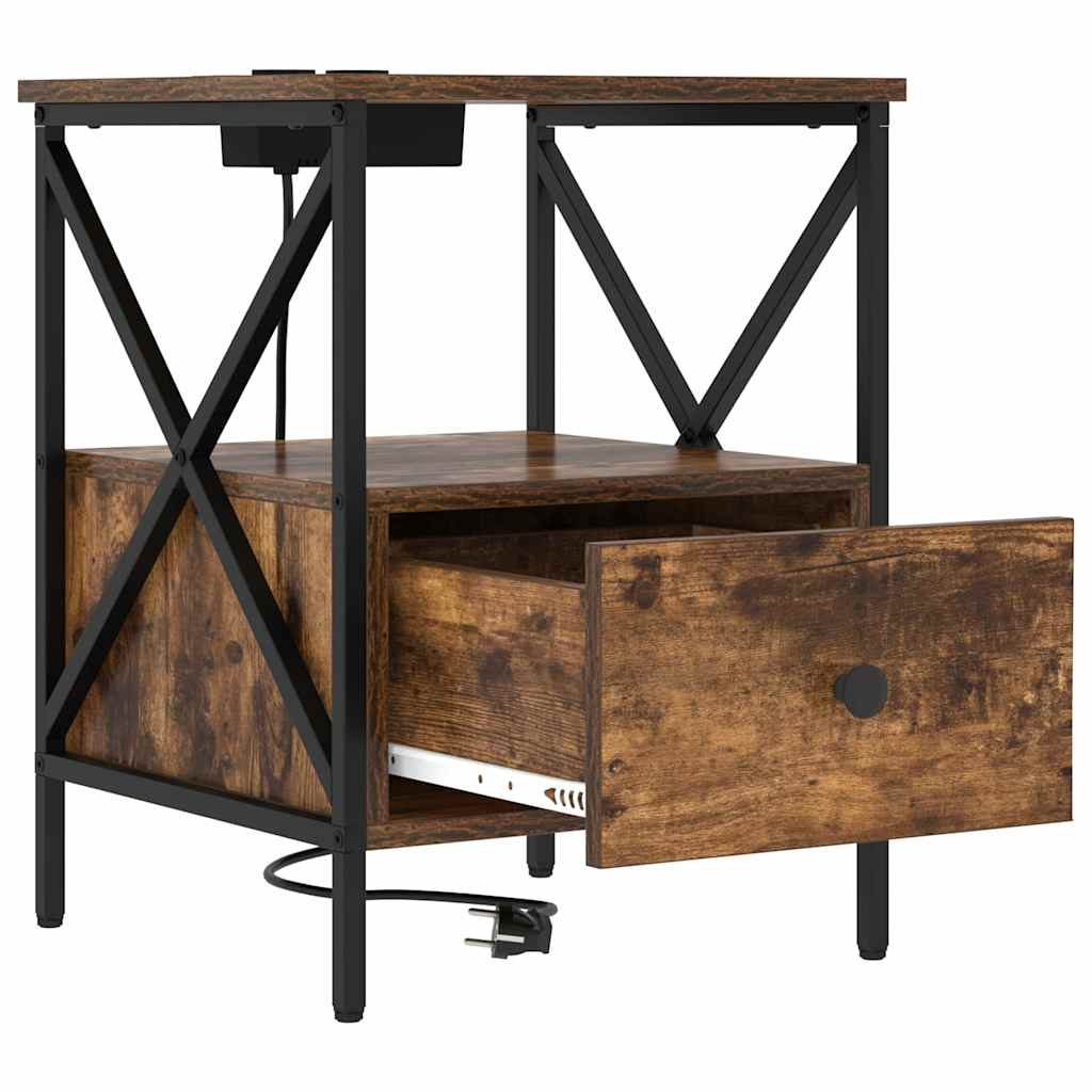Noćni ormar s ladicama 2 pcs Dimljeni hrast 41,5 x 40,5 x 55 cm