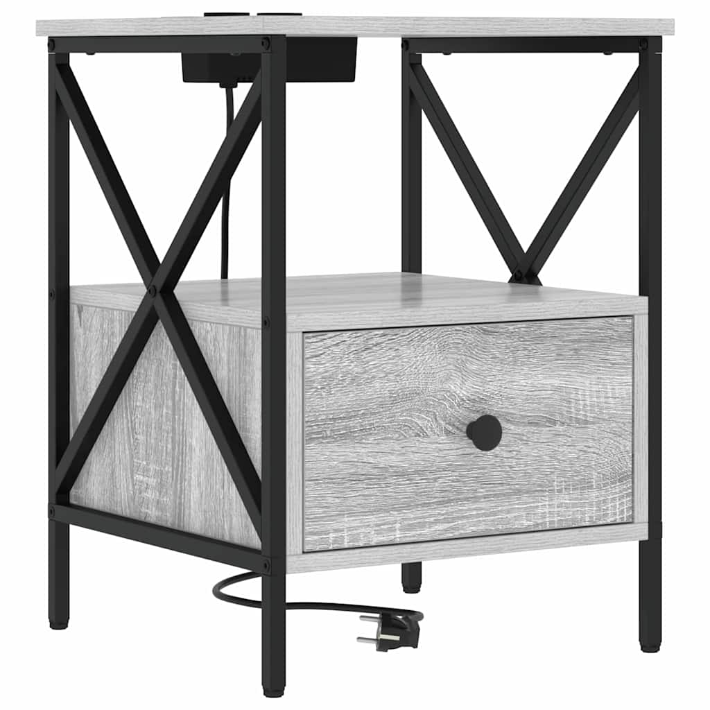 Noćni ormar s ladicama 2 pcs Siva Sonoma 41,5 x 40,5 x 55 cm