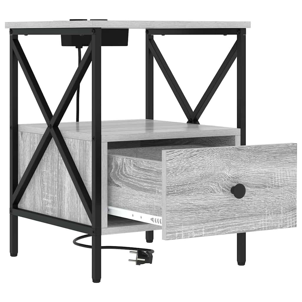 Noćni ormar s ladicama 2 pcs Siva Sonoma 41,5 x 40,5 x 55 cm