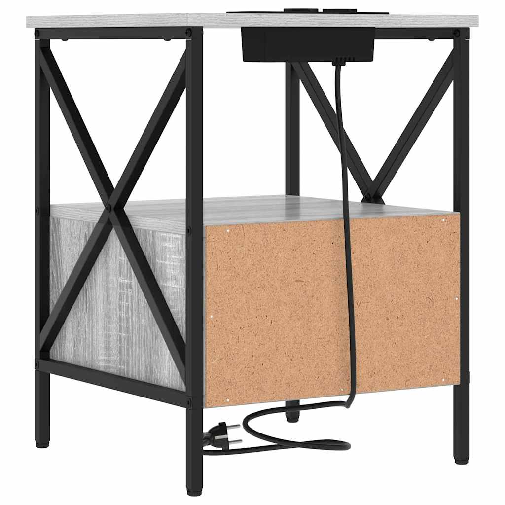 Noćni ormar s ladicama 2 pcs Siva Sonoma 41,5 x 40,5 x 55 cm