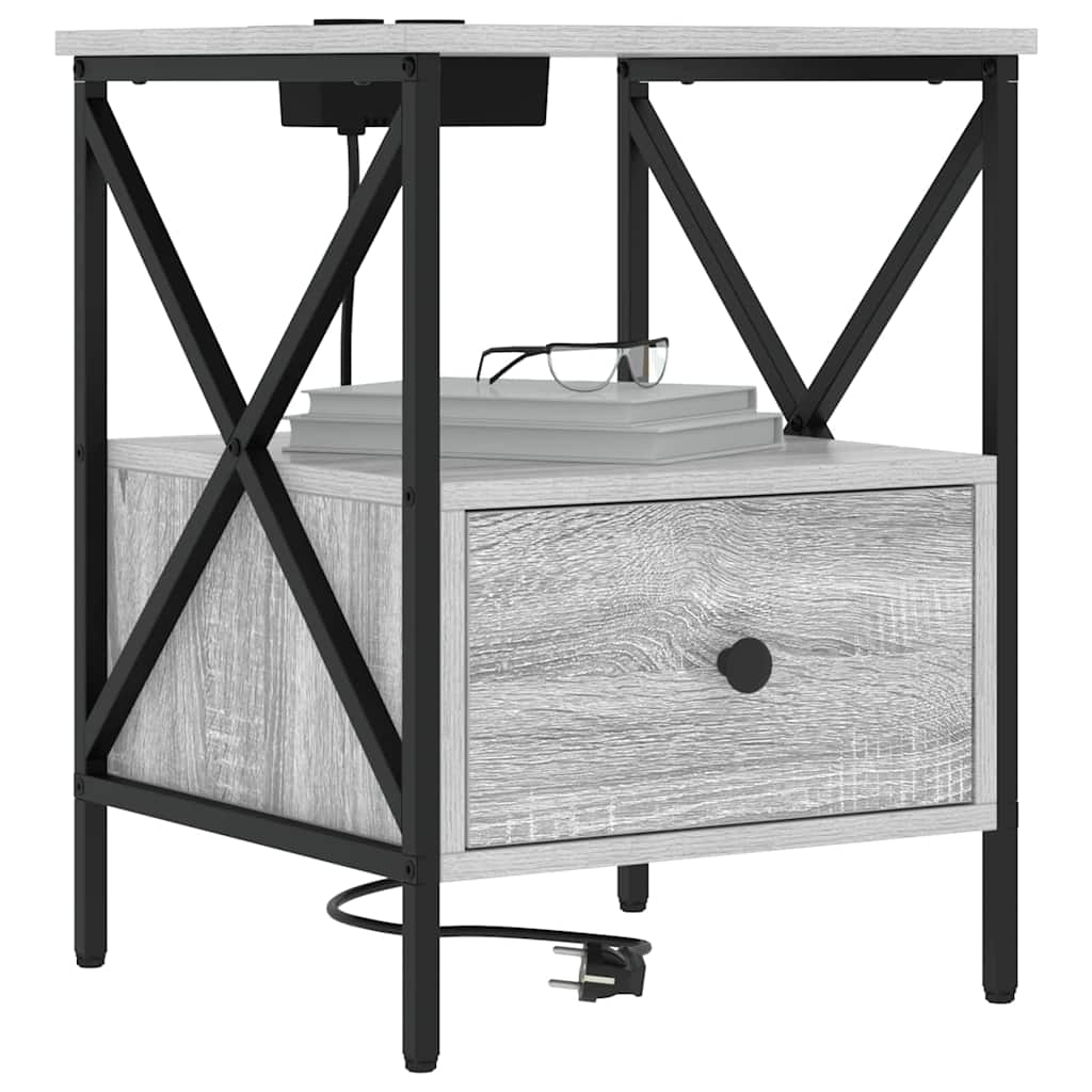Noćni ormar s ladicama 2 pcs Siva Sonoma 41,5 x 40,5 x 55 cm