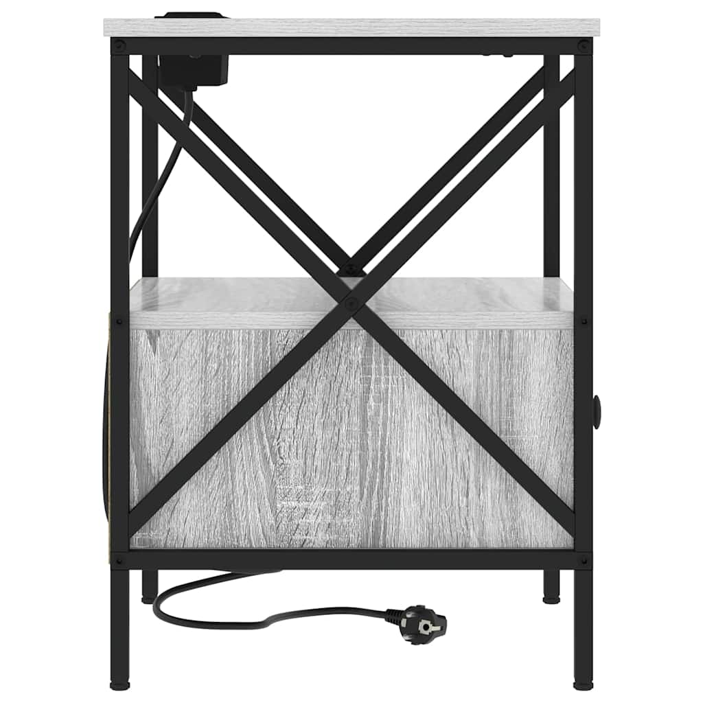 Noćni ormar s ladicama 2 pcs Siva Sonoma 41,5 x 40,5 x 55 cm