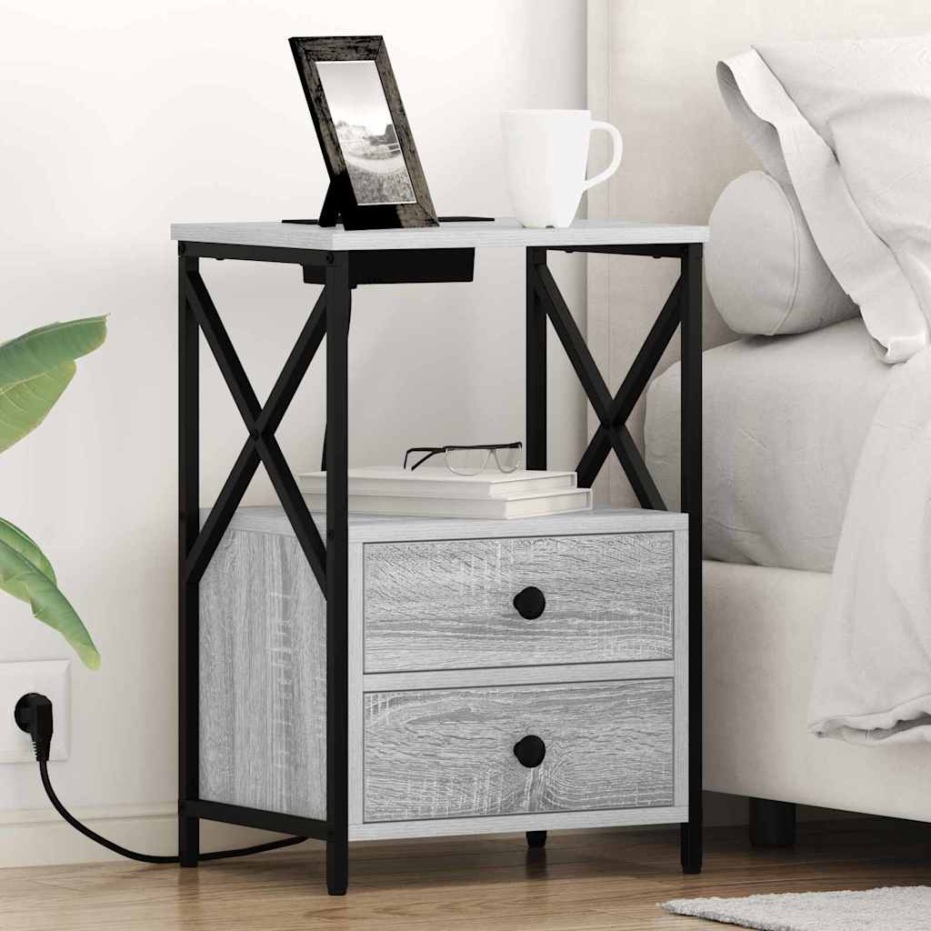 Noćni ormar Siva Sonoma 40 x 31 x 60 cm Konstruirano drvo
