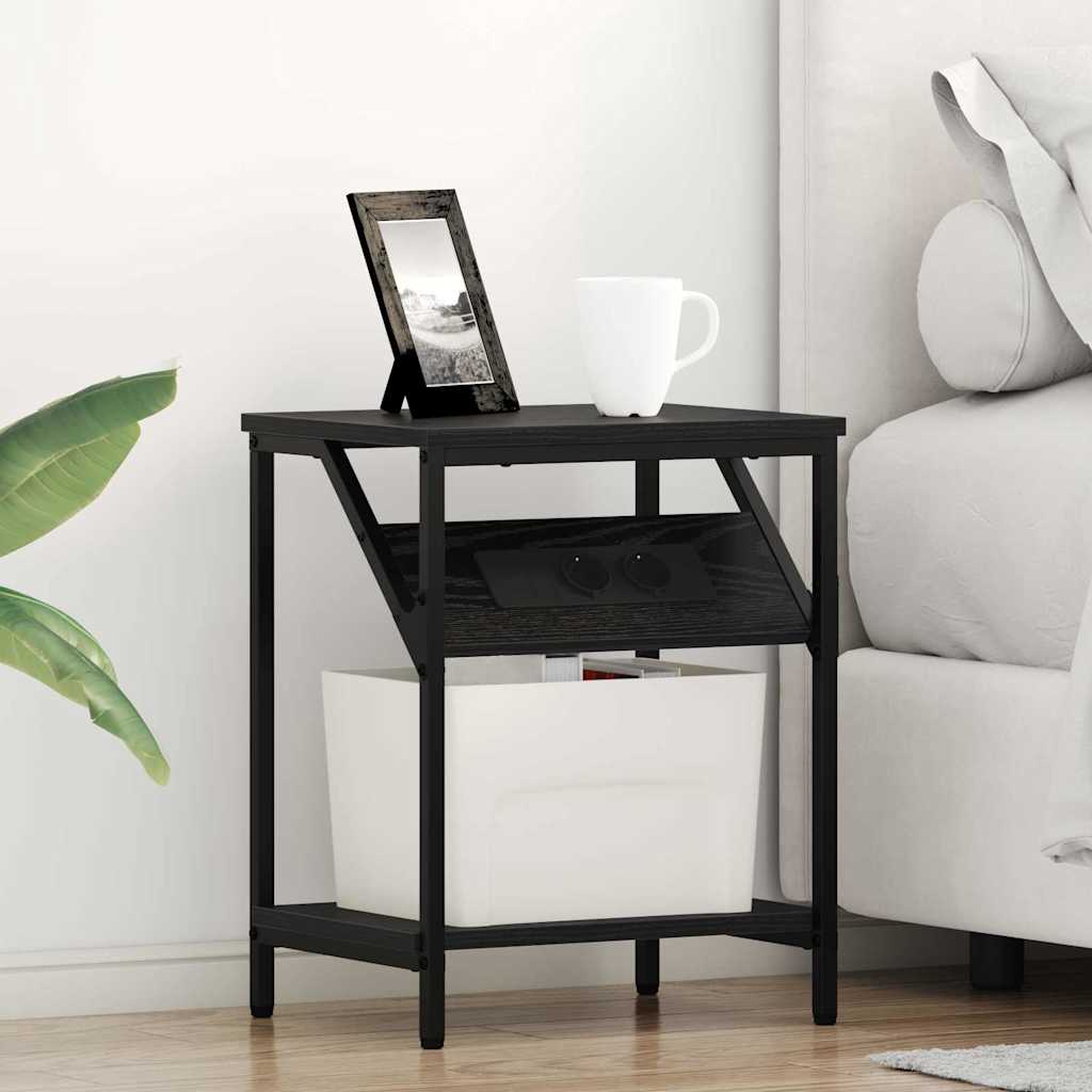 Noćni ormar 2 pcs Crni hrast 38 x 30 x 48 cm Konstruirano drvo