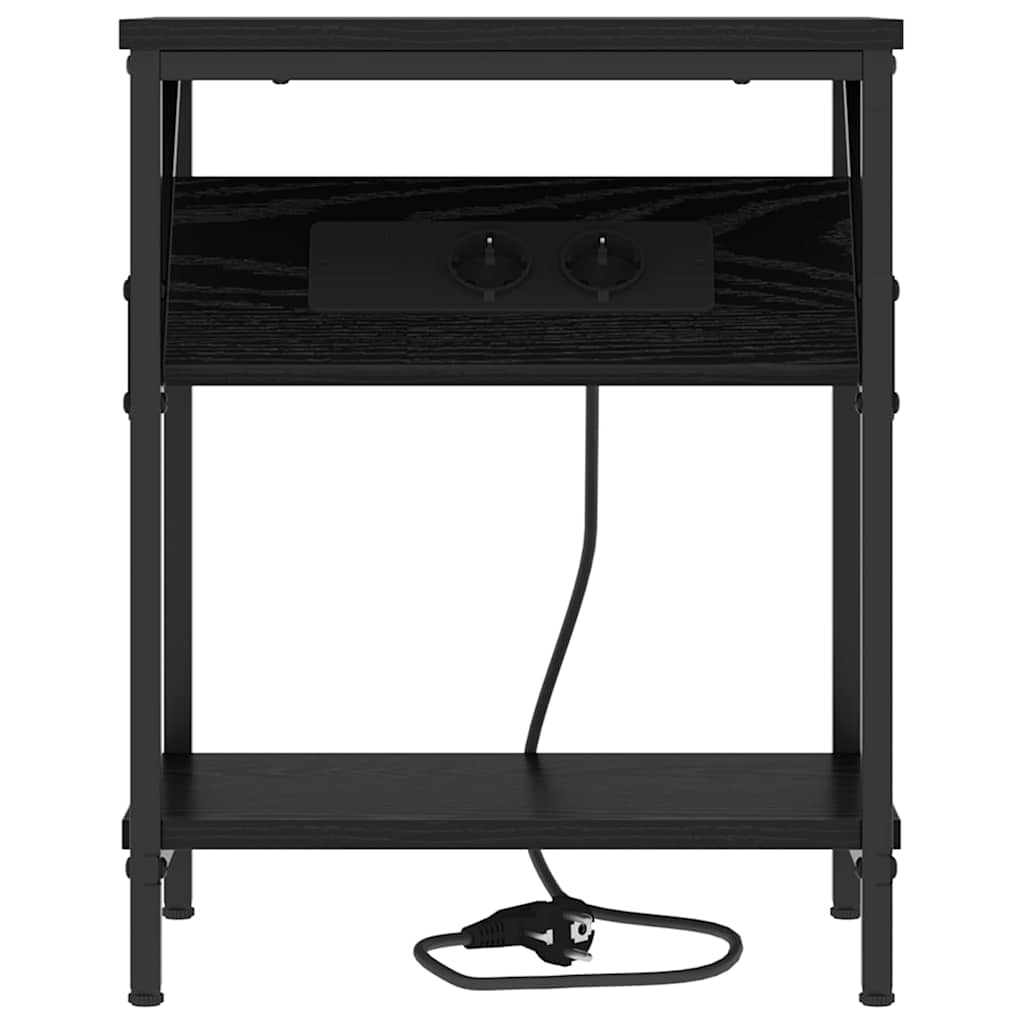 Noćni ormar 2 pcs Crni hrast 38 x 30 x 48 cm Konstruirano drvo