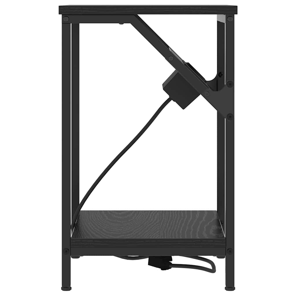 Noćni ormar 2 pcs Crni hrast 38 x 30 x 48 cm Konstruirano drvo