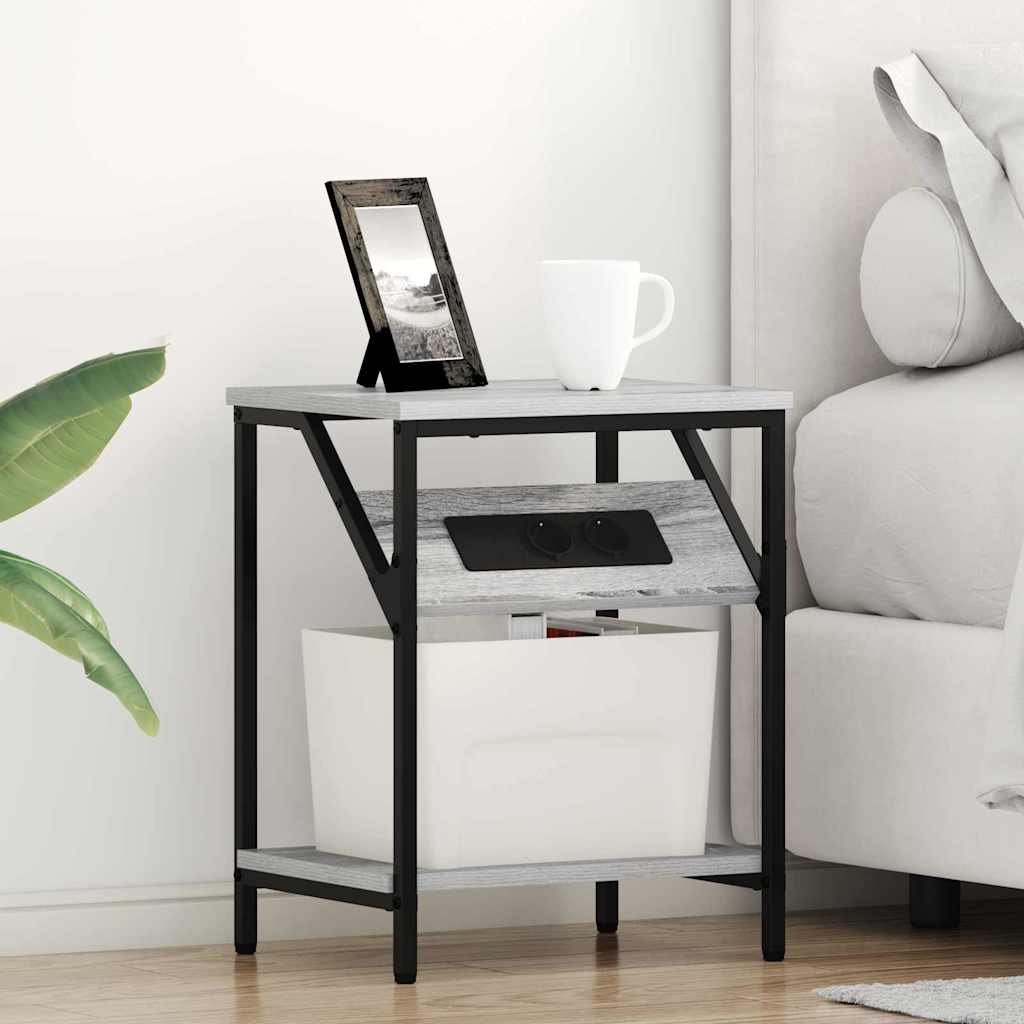 Noćni ormar 2 pcs Siva Sonoma 38 x 30 x 48 cm Konstruirano drvo