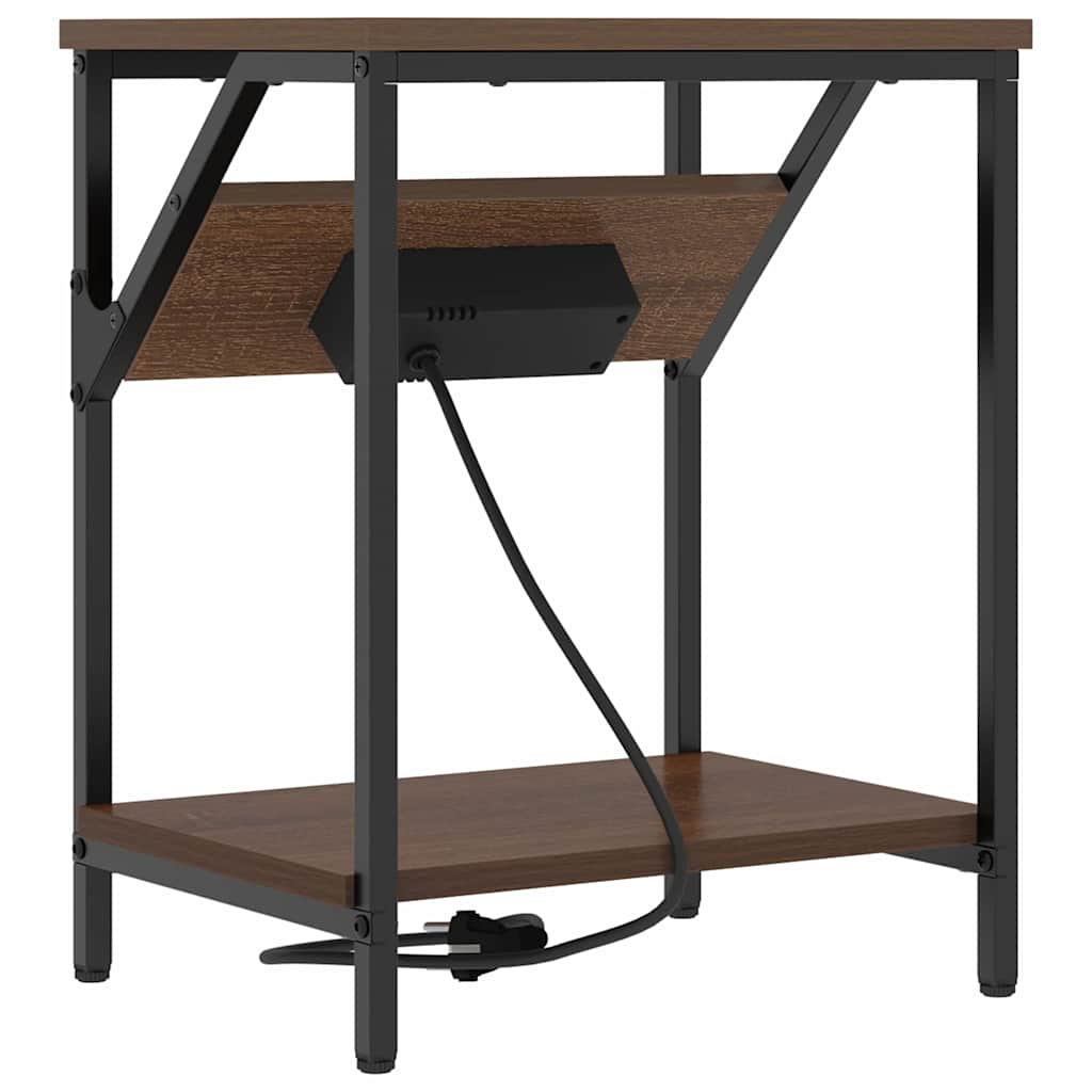 Noćni ormar 2 pcs Smeđi hrast 38 x 30 x 48 cm Konstruirano drvo