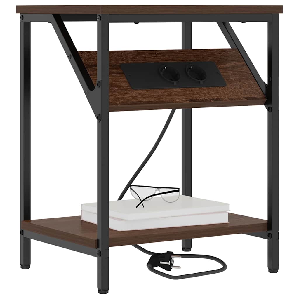 Noćni ormar 2 pcs Smeđi hrast 38 x 30 x 48 cm Konstruirano drvo