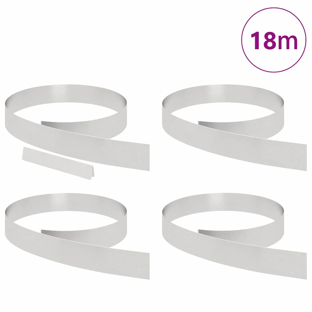 Ograda oko Travnjaka 4 pcs 450 x 0,05 x 10 cm Nehrđajući čelik