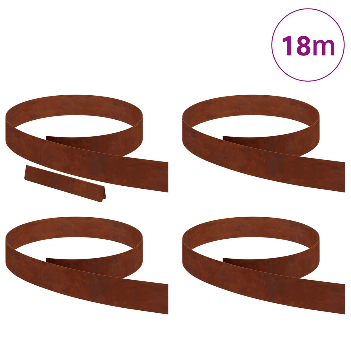 Ograda oko Travnjaka 4 pcs Rđa 450 x 0,05 x 10 cm