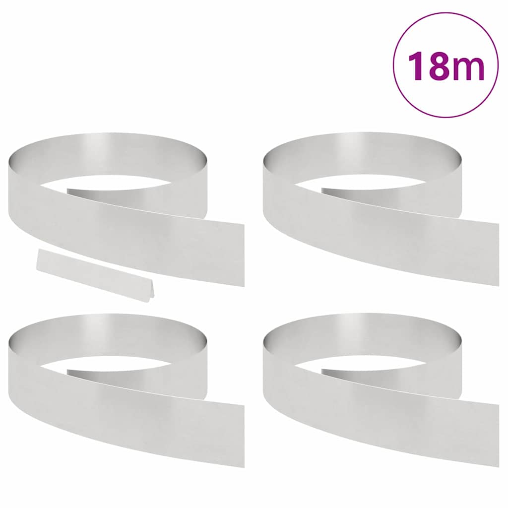 Ograda oko Travnjaka 4 pcs Srebrno 450 x 0.05 x 15 cm