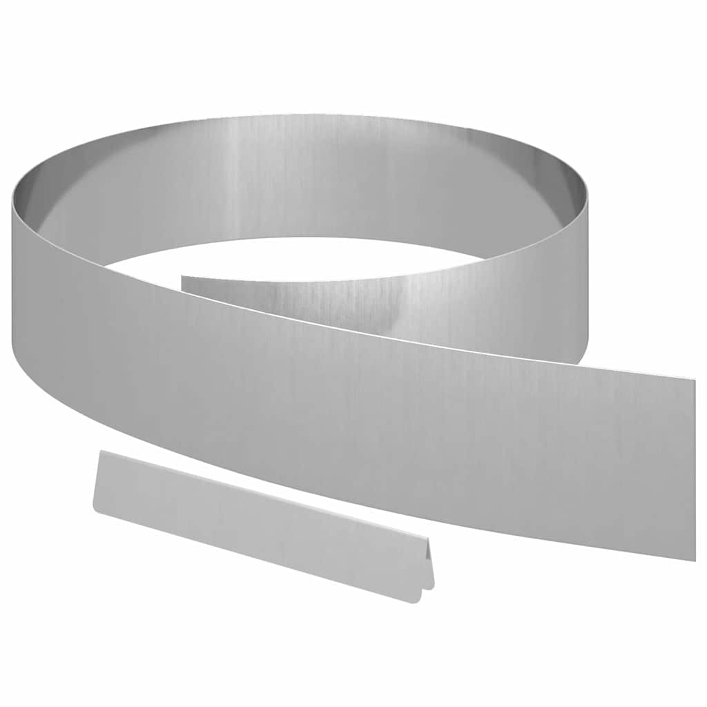 Ograda oko Travnjaka 4 pcs Srebrno 450 x 0.05 x 15 cm