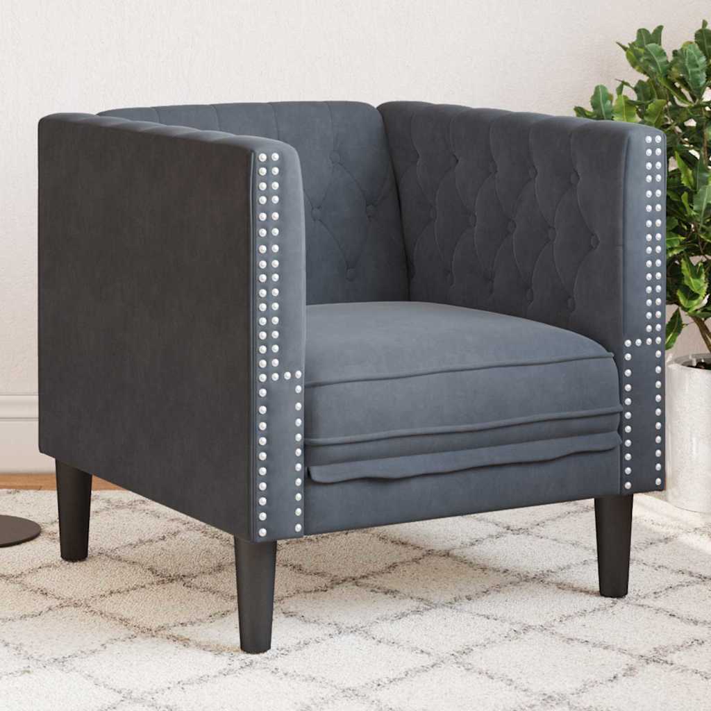 Sofa Tamno siva 74,5 x 71 x 70,5 cm Baršun