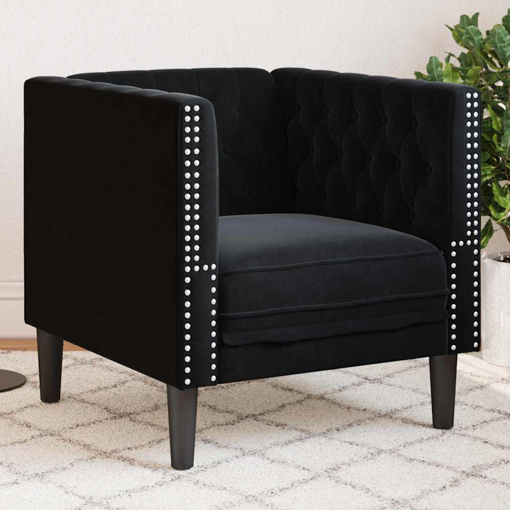 Sofa Crna 74,5 x 71 x 70,5 cm Baršun