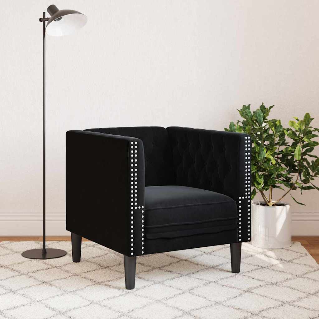 Sofa Crna 74,5 x 71 x 70,5 cm Baršun