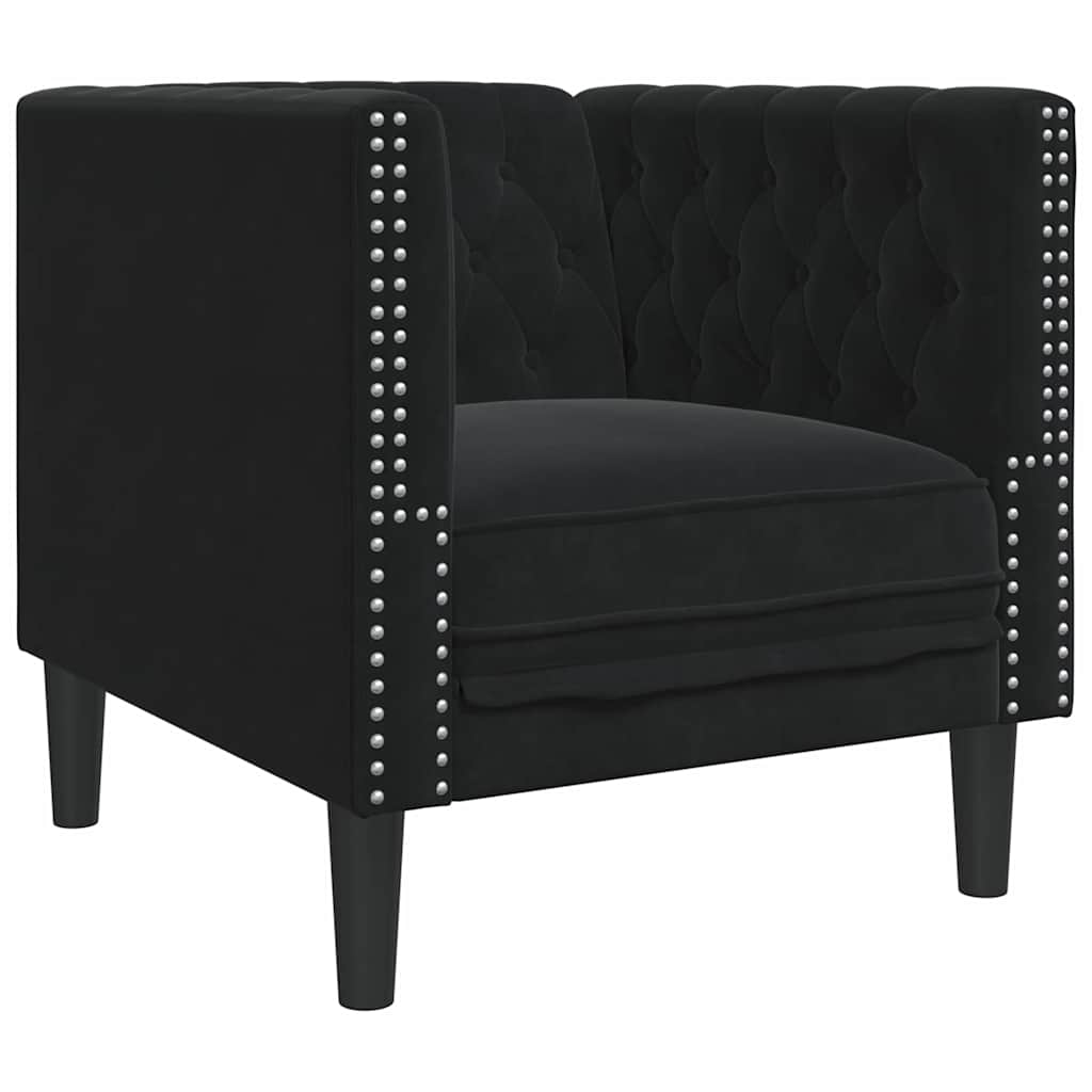 Sofa Crna 74,5 x 71 x 70,5 cm Baršun