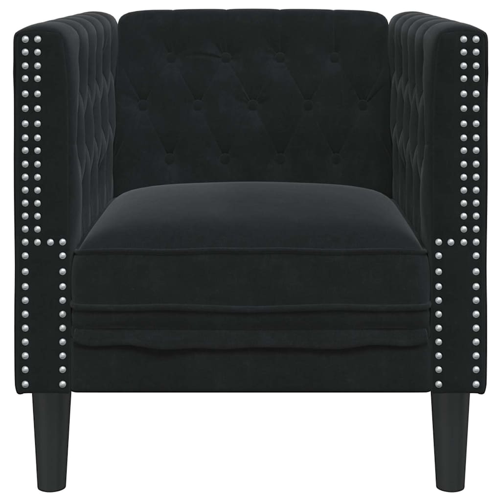 Sofa Crna 74,5 x 71 x 70,5 cm Baršun