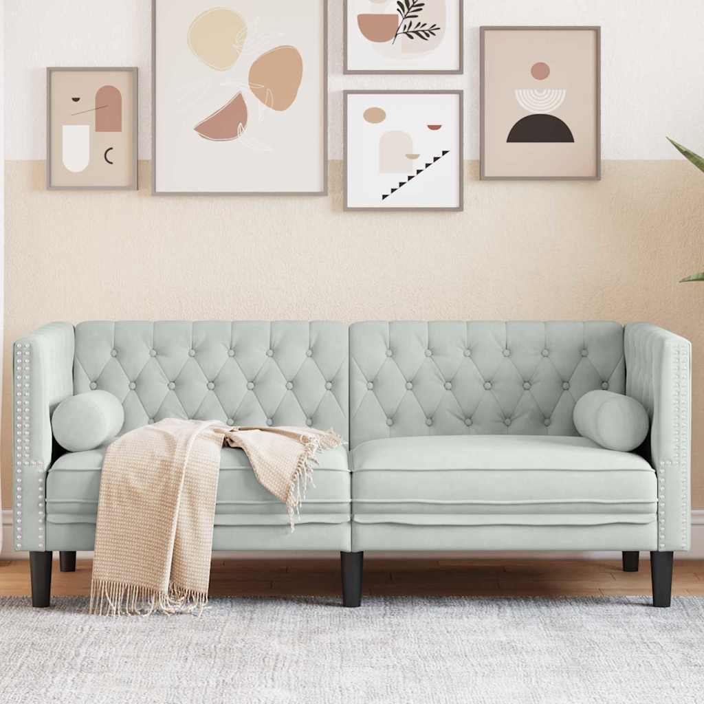 Sofa Svijetlo siva 174 x 74,5 x 70,5 cm Baršun
