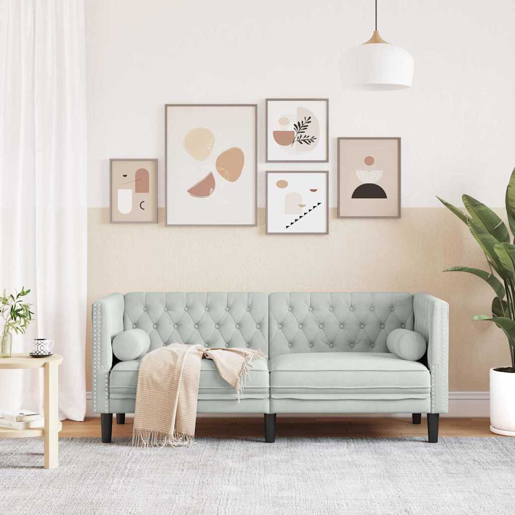 Sofa Svijetlo siva 174 x 74,5 x 70,5 cm Baršun