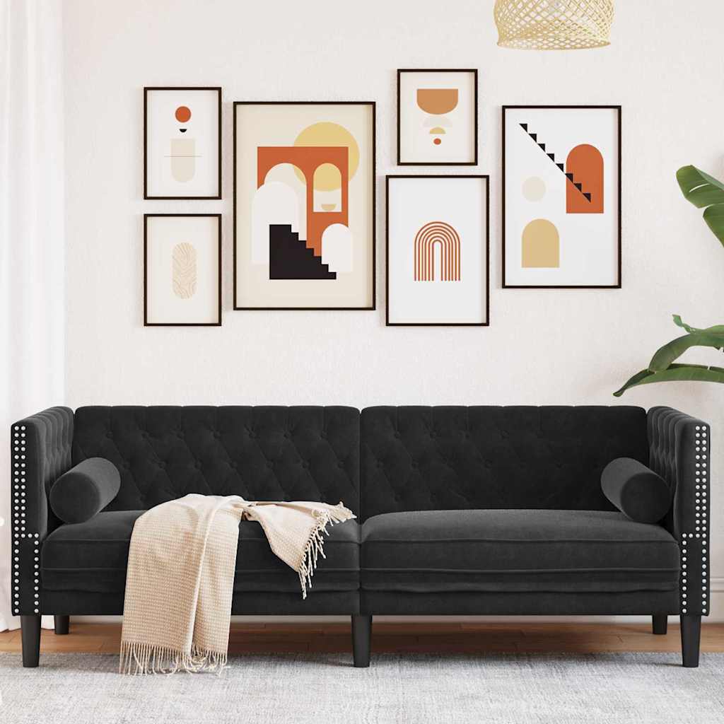 Sofa Crna 194 x 74,5 x 70,5 cm Baršun