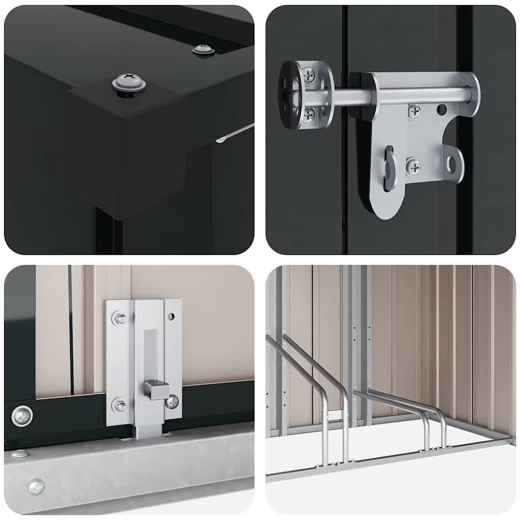 Drvarnica za bicikle 3 pcs Antracit 216 x 207 x 158 cm Metal