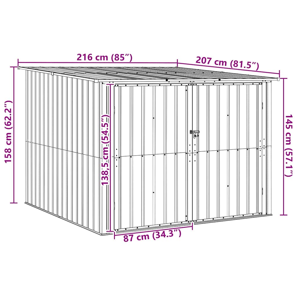Drvarnica za bicikle 3 pcs Antracit 216 x 207 x 158 cm Metal
