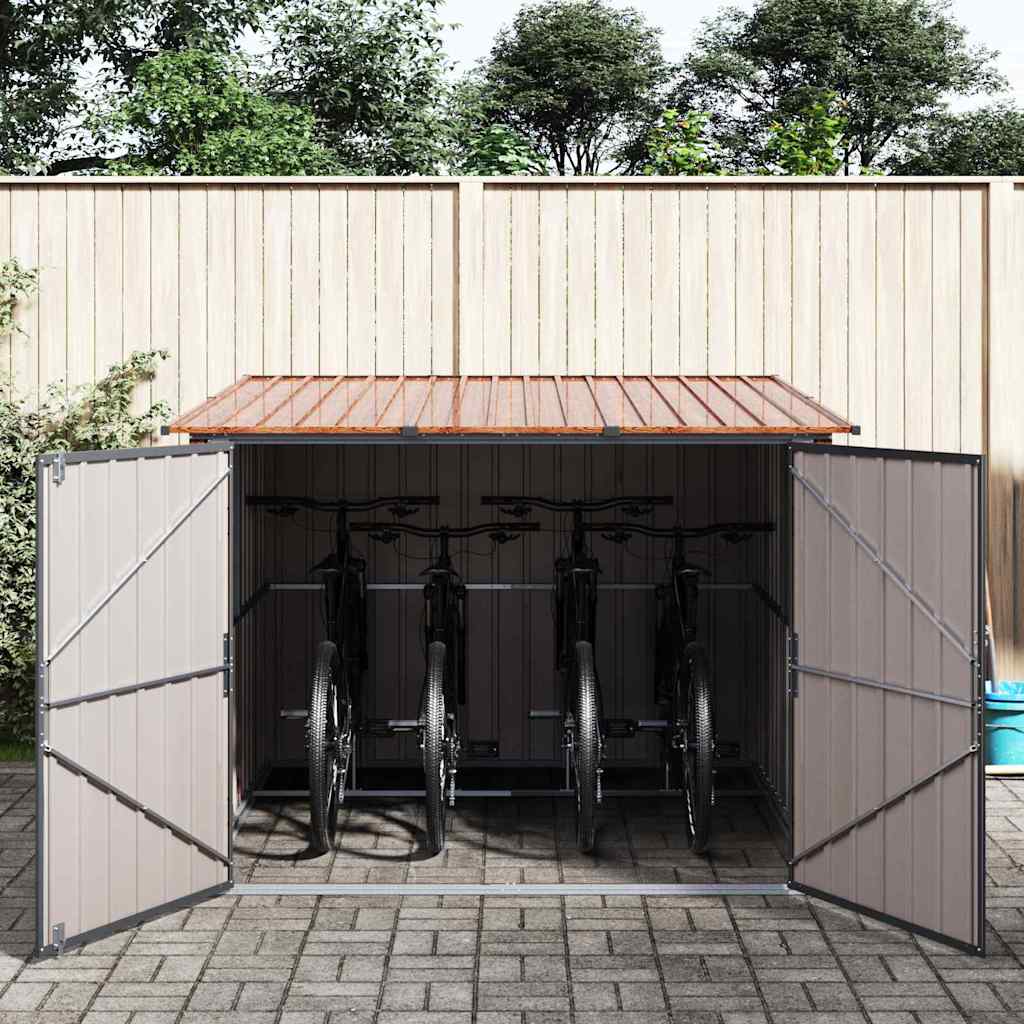 Drvarnica za bicikle 3 pcs Smeđa 216 x 207 x 158 cm Metal