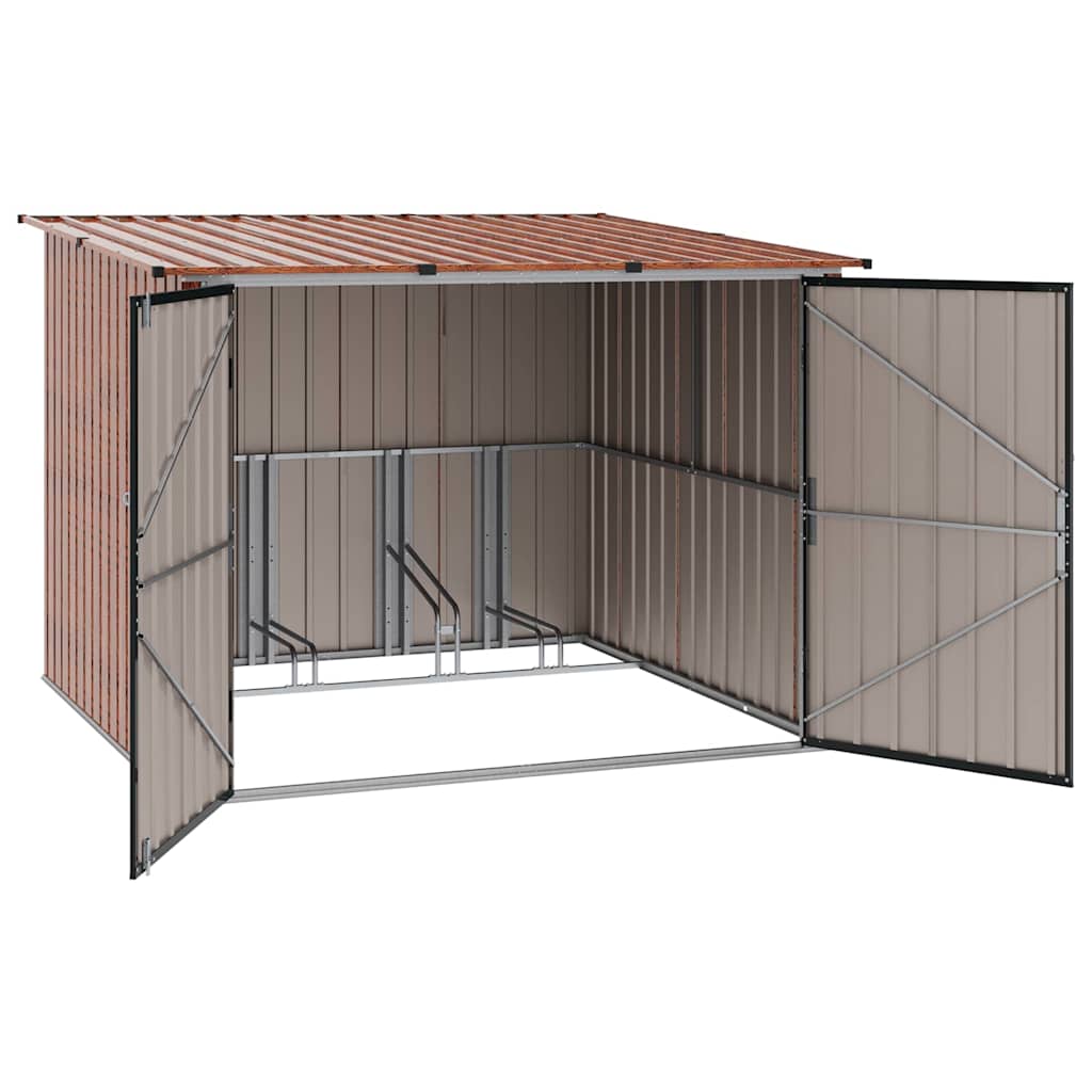 Drvarnica za bicikle 3 pcs Smeđa 216 x 207 x 158 cm Metal