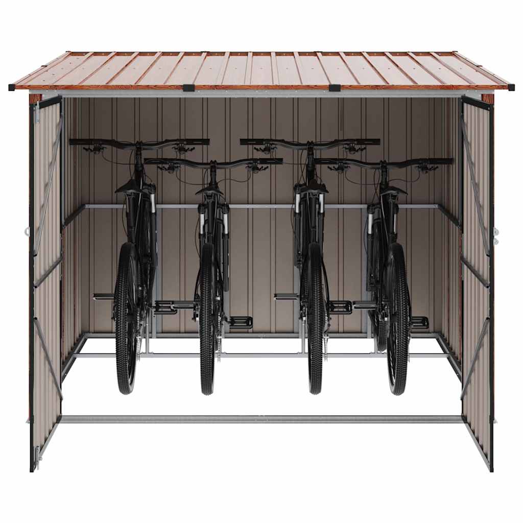 Drvarnica za bicikle 3 pcs Smeđa 216 x 207 x 158 cm Metal