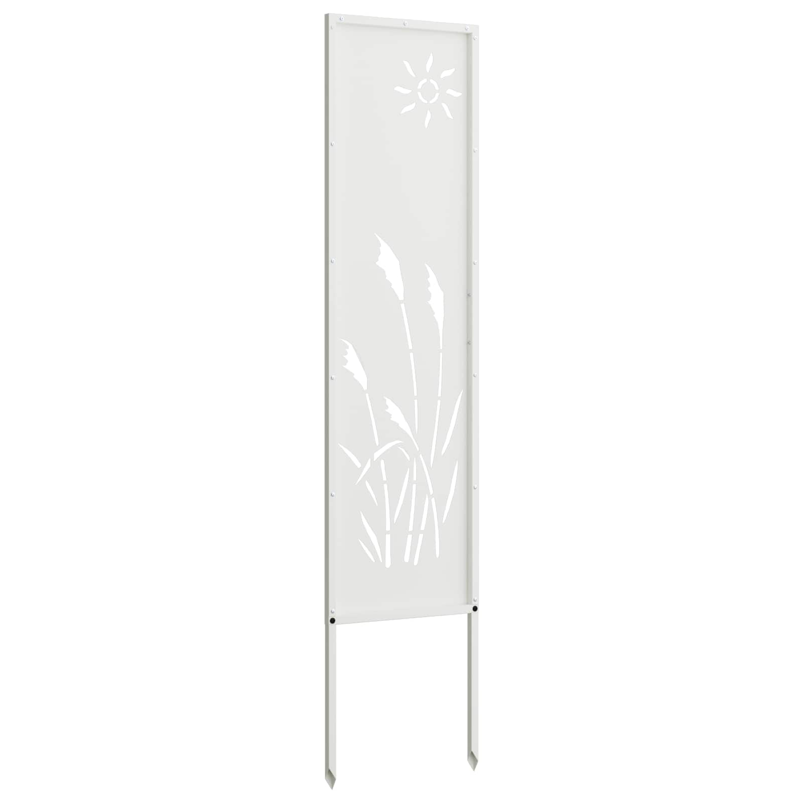 Privatnost u vrtu Bijelo 32 x 140 cm Hladno valjana čelična