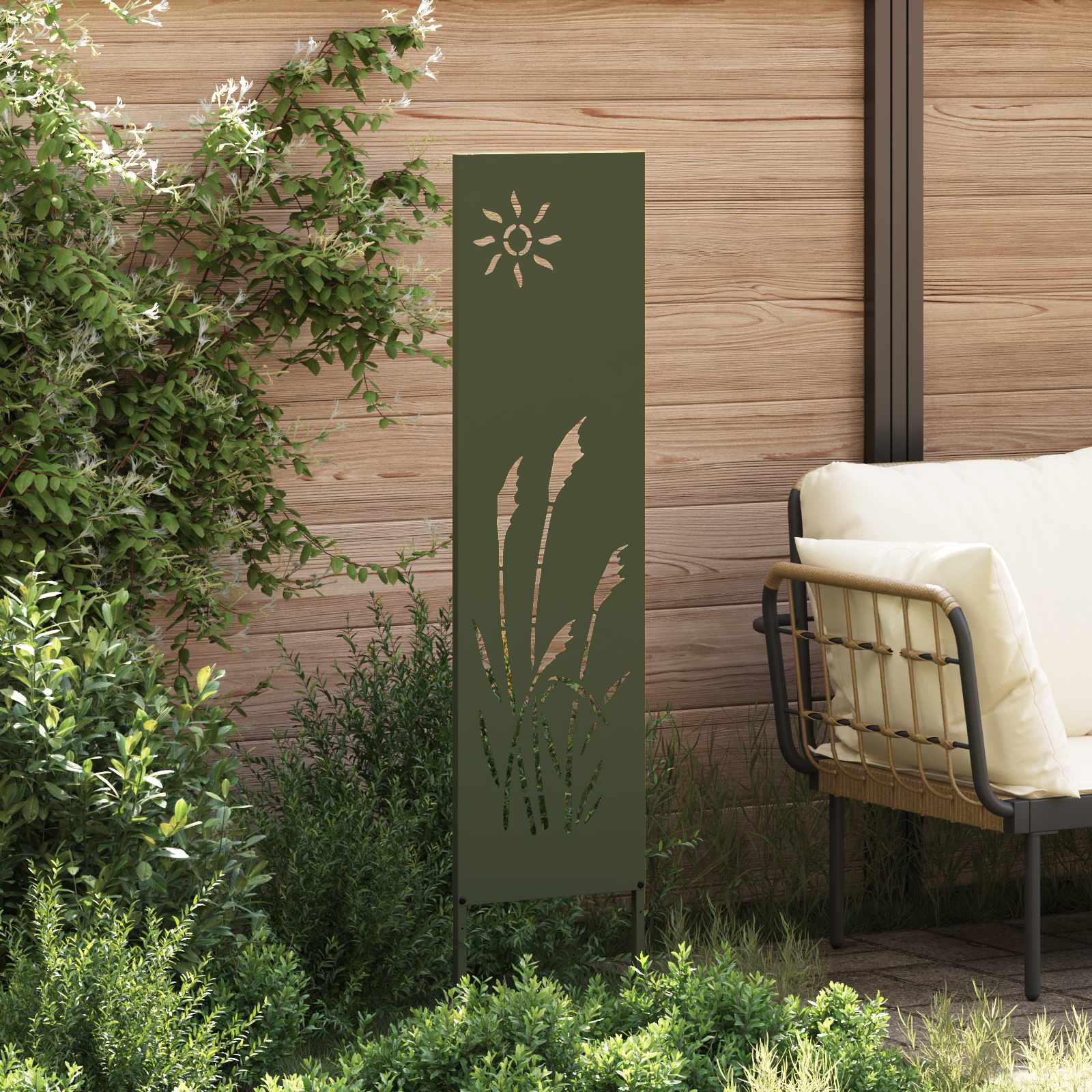 Privatnost u vrtu Rezbarija Maslinovo zelena 32 x 140 cm