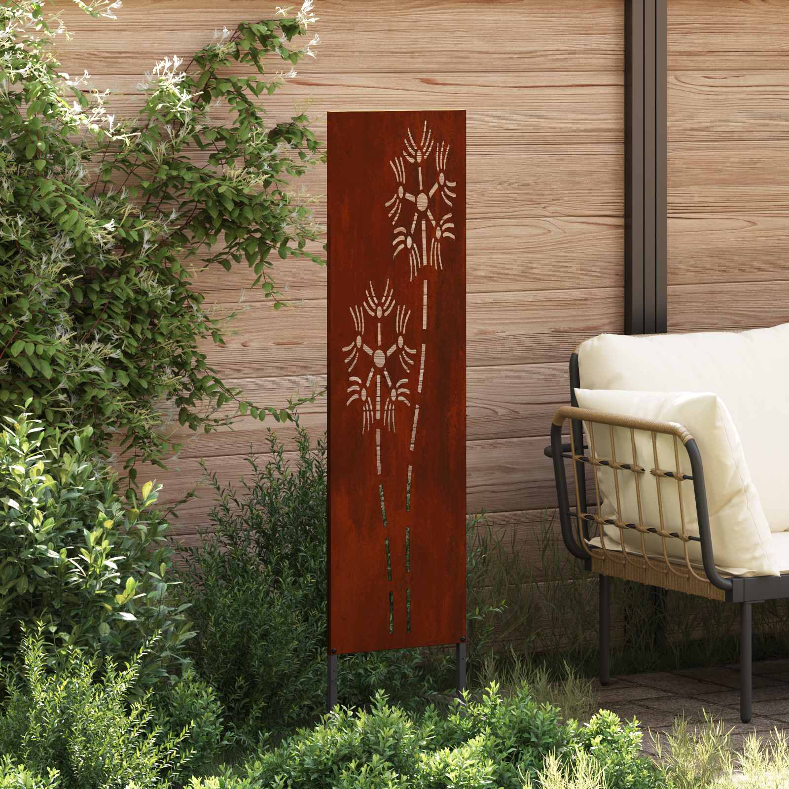 Privatnost u vrtu Rezbarija Rđa 32 x 140 cm Otporni čelik