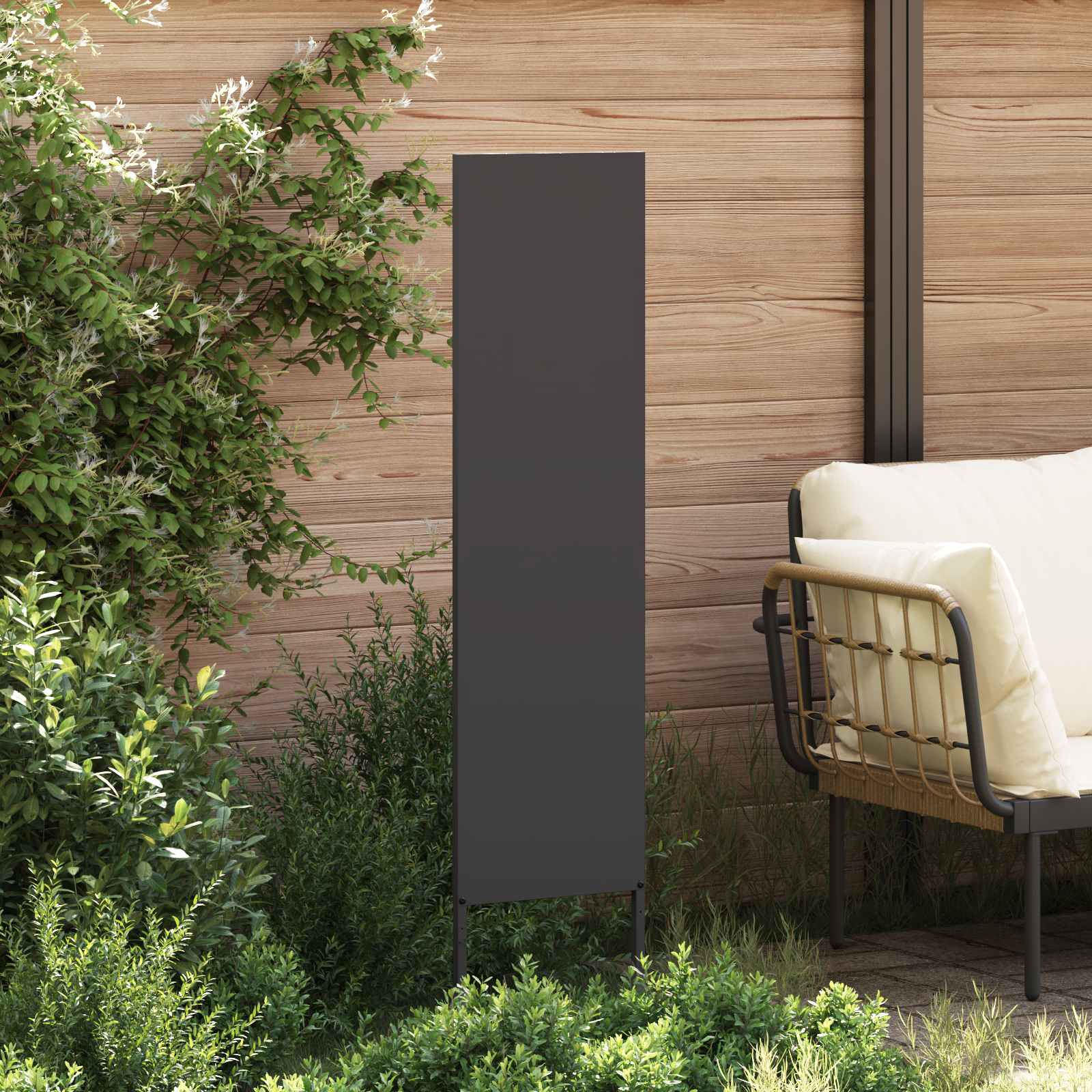 Privatnost u vrtu Crna 32 x 140 cm Hladno valjana čelična