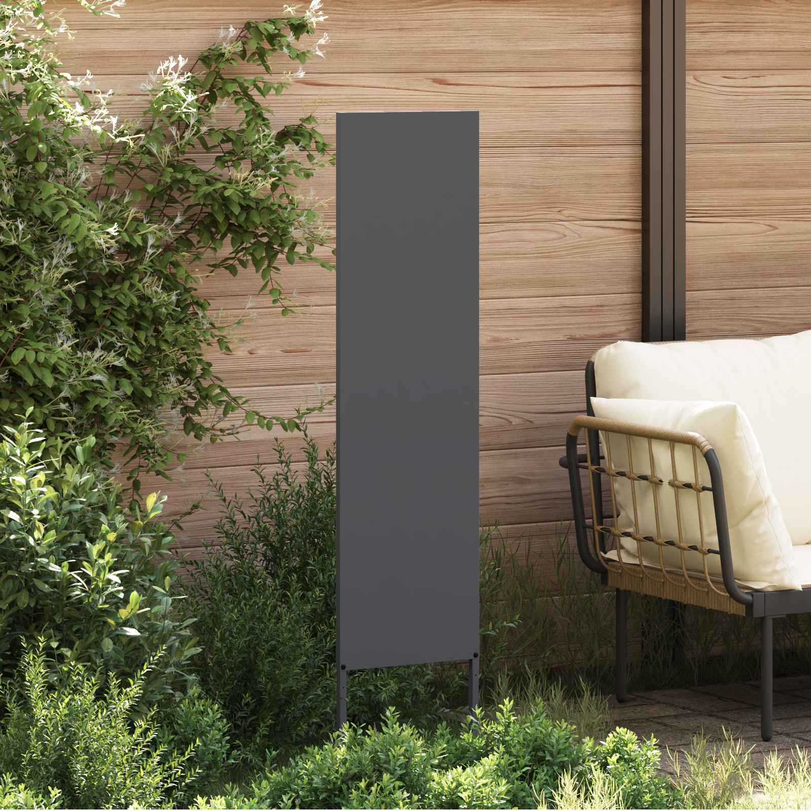 Privatnost u vrtu Antracit 32 x 140 cm Hladno valjana čelična