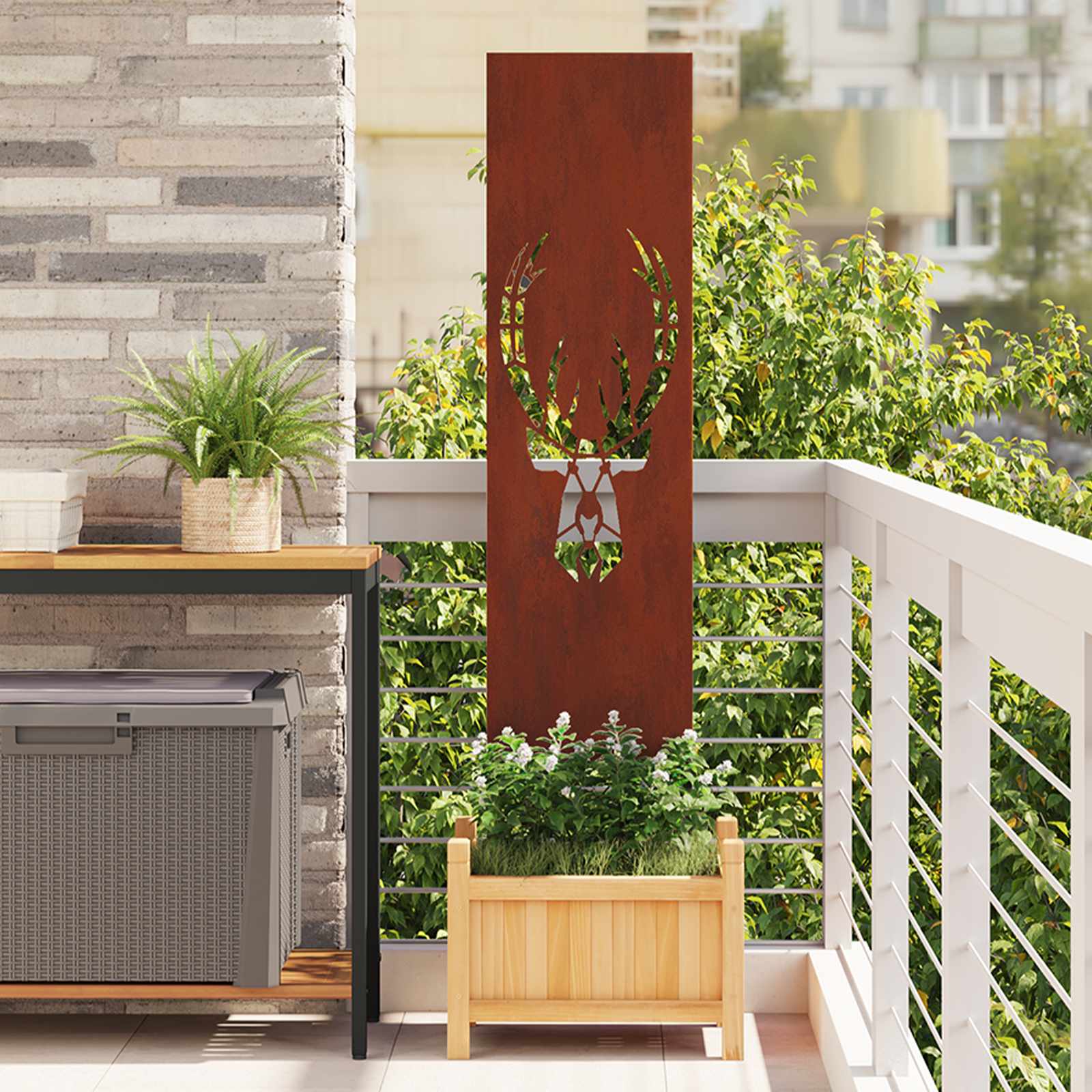 Privatnost u vrtu Rđa 32 x 140 cm Otporni čelik