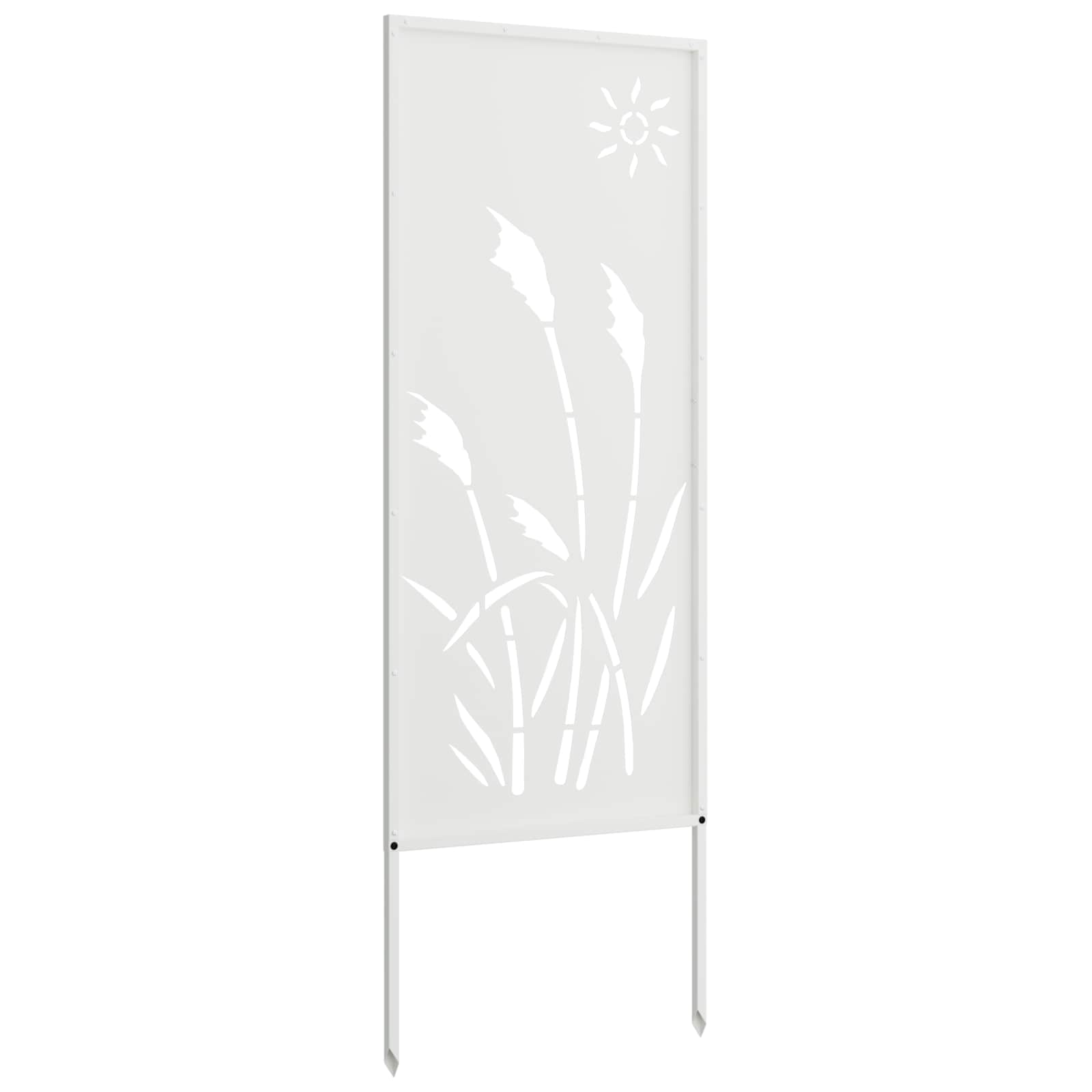 Privatnost u vrtu Bijelo 50 x 140 cm Hladno valjana čelična