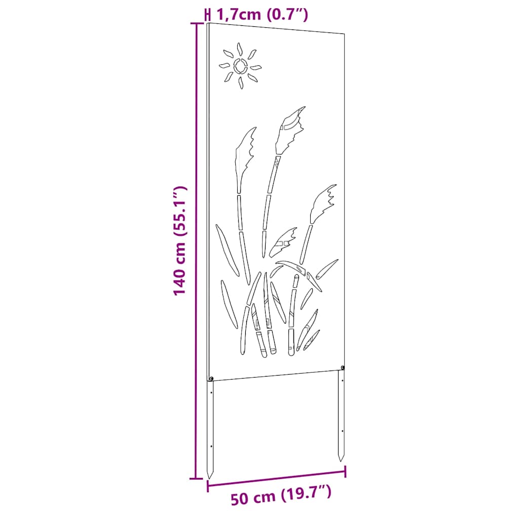Privatnost u vrtu Bijelo 50 x 140 cm Hladno valjana čelična