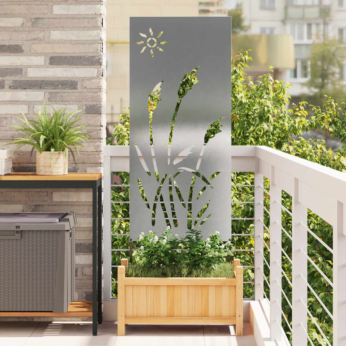 Privatnost u vrtu Srebrno 50 x 140 cm Nehrđajući čelik
