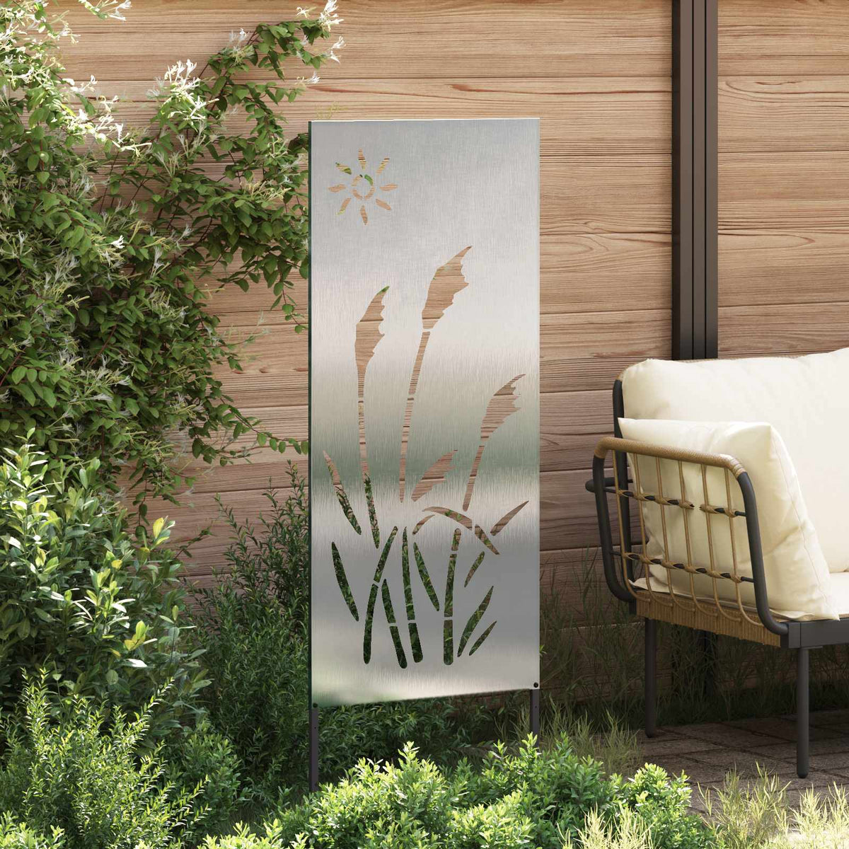 Privatnost u vrtu Srebrno 50 x 140 cm Nehrđajući čelik