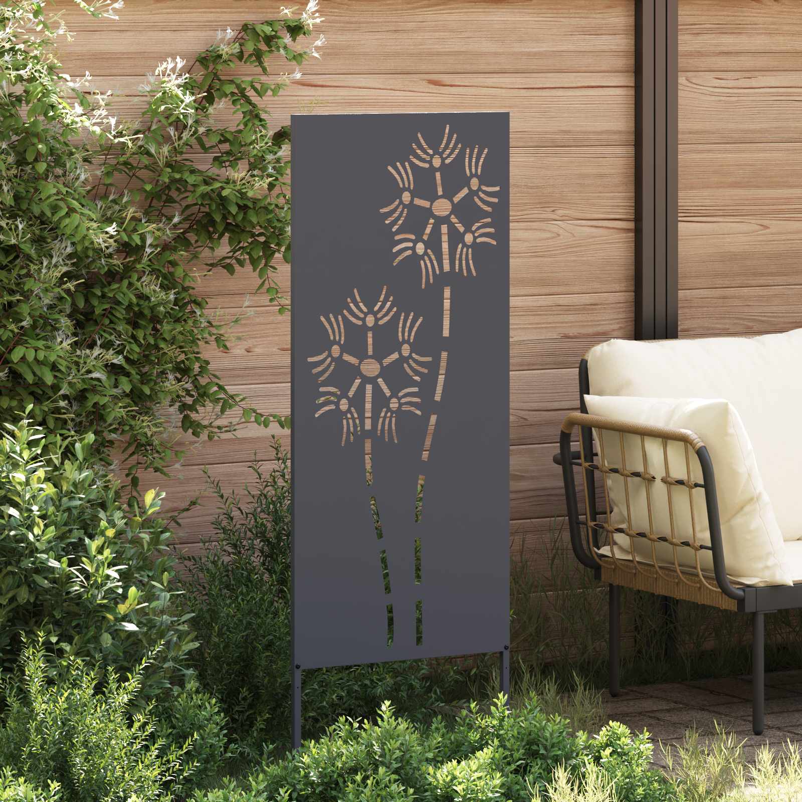 Privatnost u vrtu Antracit 50 x 140 cm Hladno valjana čelična