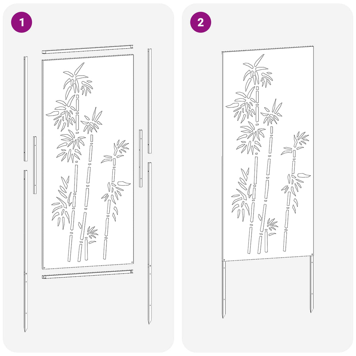 Privatnost u vrtu Crna 50 x 140 cm Hladno valjana čelična