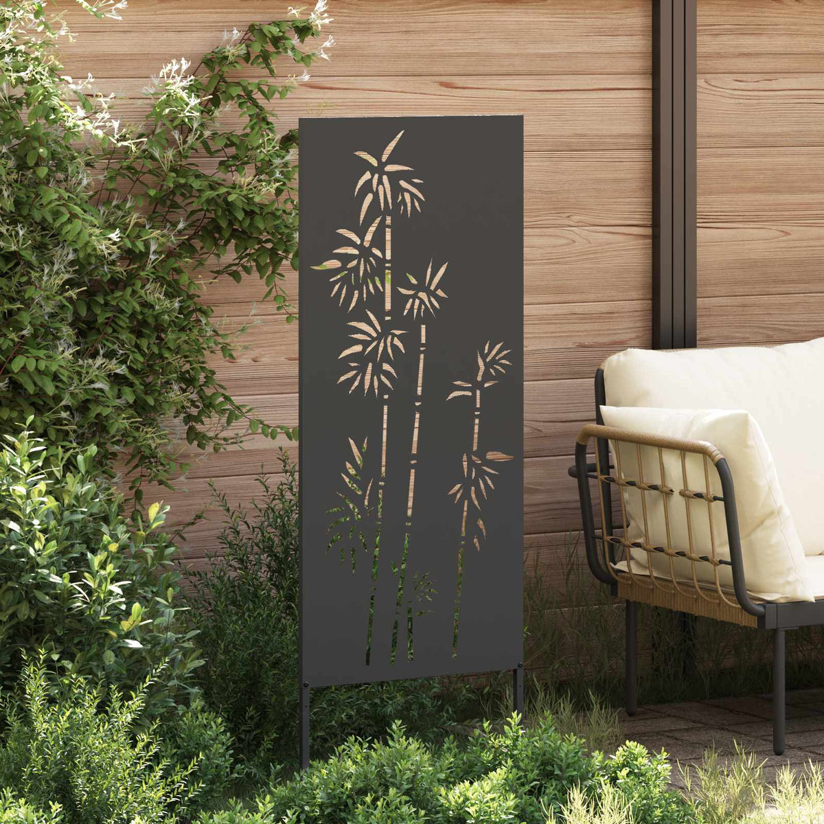 Privatnost u vrtu Crna 50 x 140 cm Hladno valjana čelična