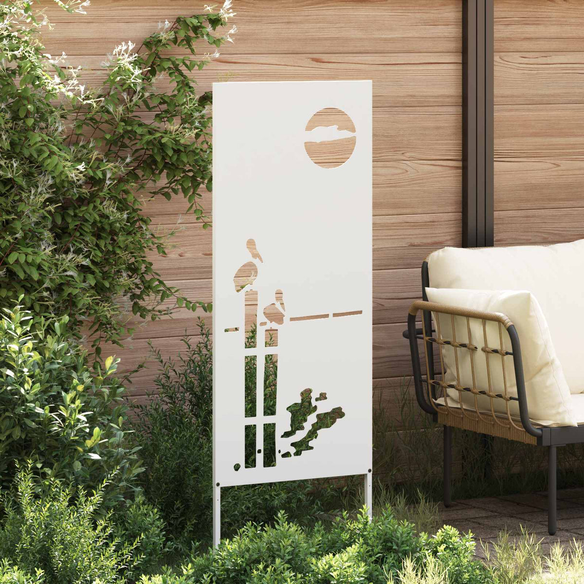 Privatnost u vrtu Bijelo 50 x 140 cm Hladno valjana čelična