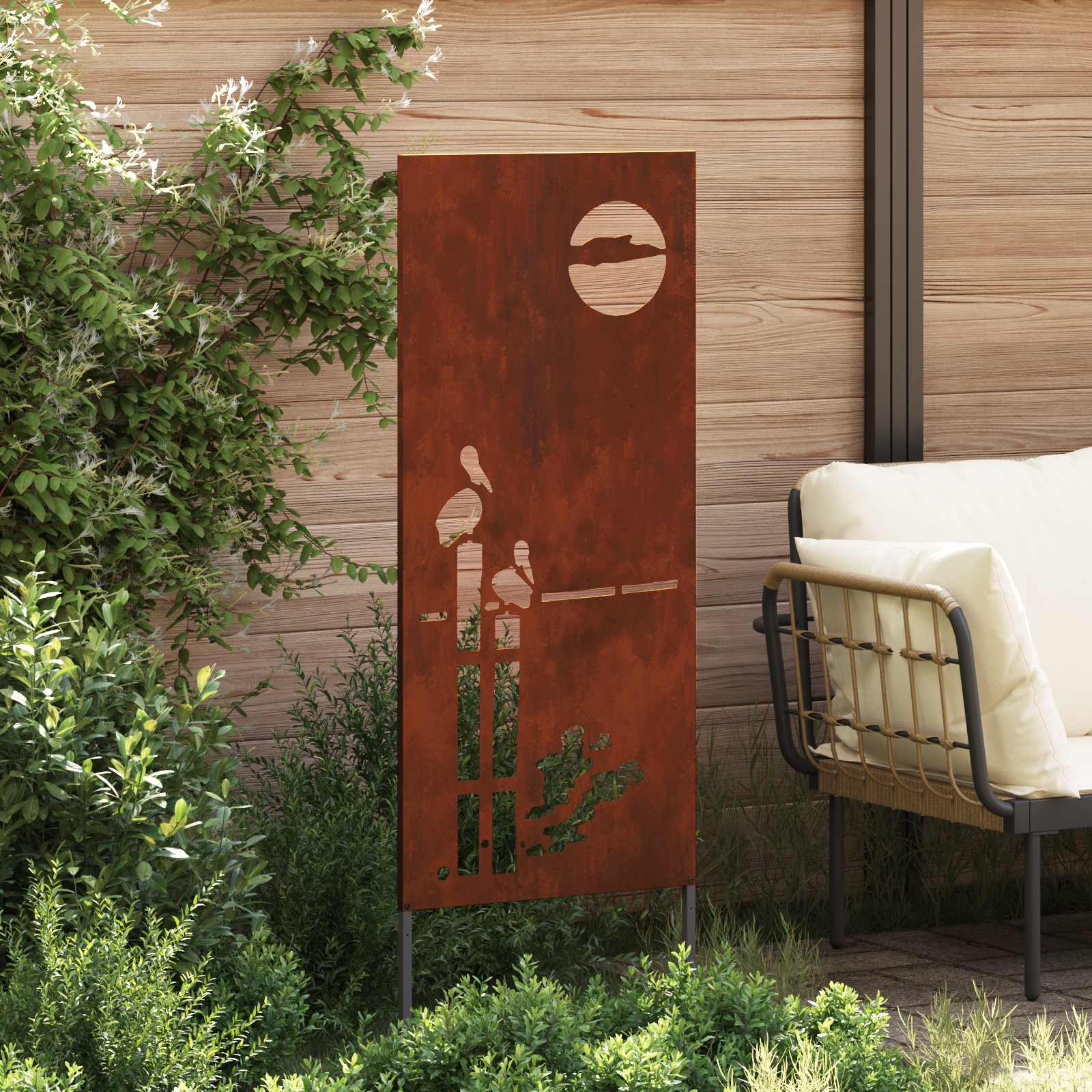 Privatnost u vrtu Rezbarija Rđa 50 x 140 cm Otporni čelik