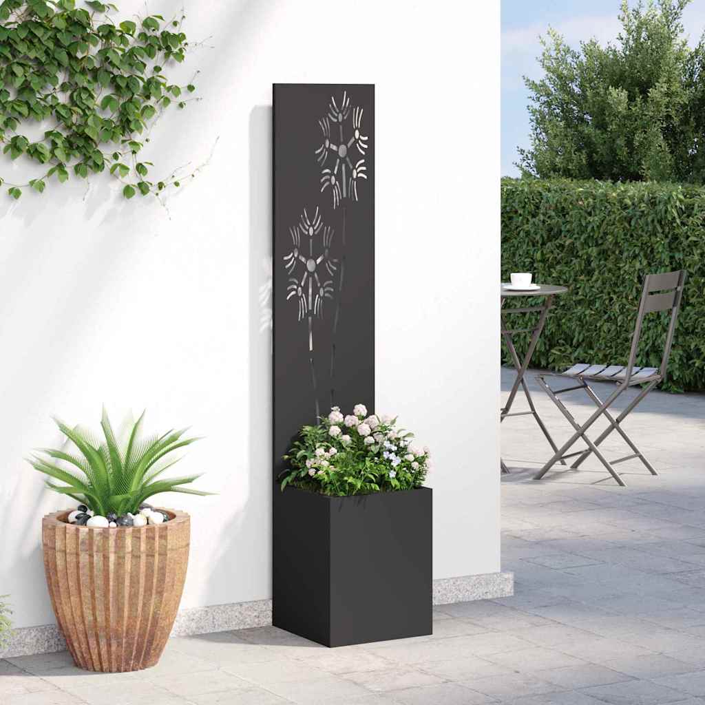 Privatnost u vrtu Crna 32 x 150 cm Hladno valjana čelična