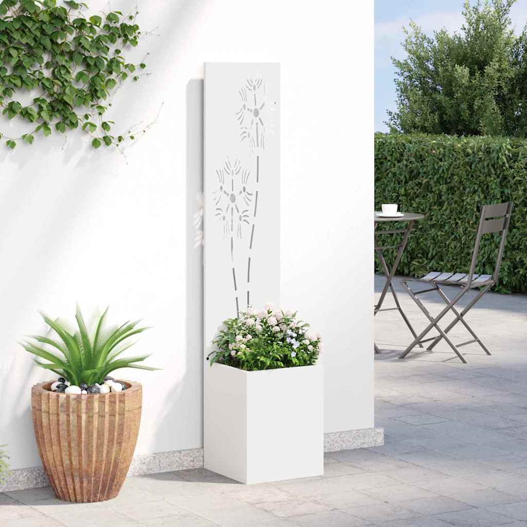 Privatnost u vrtu Bijelo 32 x 150 cm Hladno valjana čelična