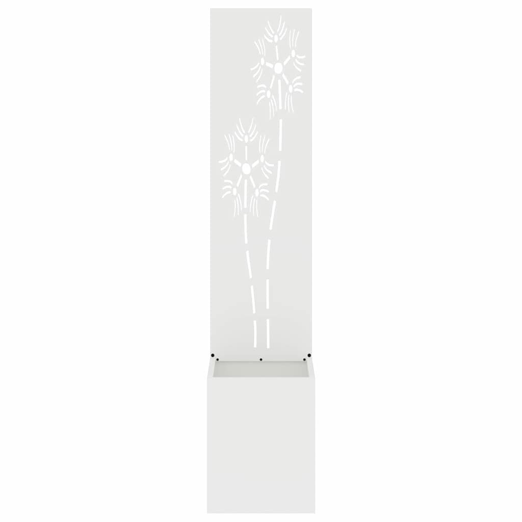 Privatnost u vrtu Bijelo 32 x 150 cm Hladno valjana čelična