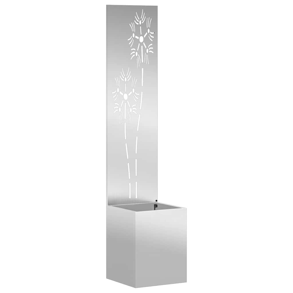 Privatnost u vrtu Cvjetni Srebrno 32 x 150 cm Pocinčani čelik